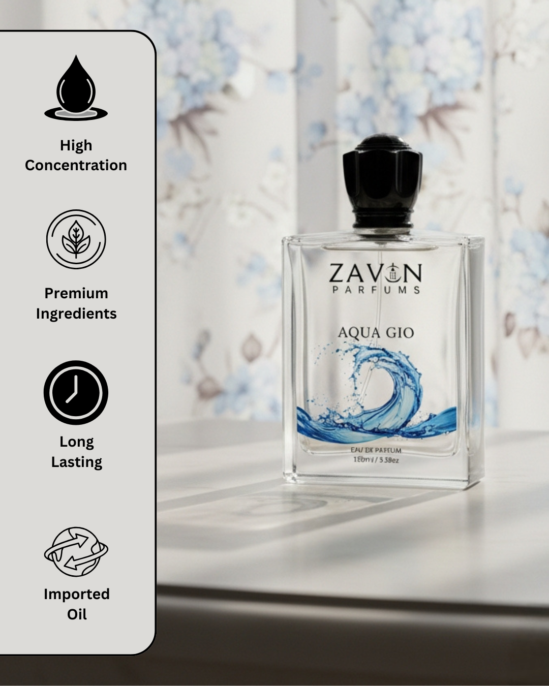 Aqua Gio Perfume for Men | Fresh Aquatic & Citrus Fragrance | Long Lasting Eau de Parfum | 100ml - Image 3